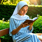 Digital Detox**

A professional woman in modest, comfortable clothing sits in a lush garden, reading a physical book. Her phone is visible but turned off on a nearby table. Sunlight filters through the trees. Perfect anatomy, correct proportions, natural pose, well-formed hands, proper finger count, natural body proportions, safe for work, appropriate content, fully clothed, modest, family-friendly.

**