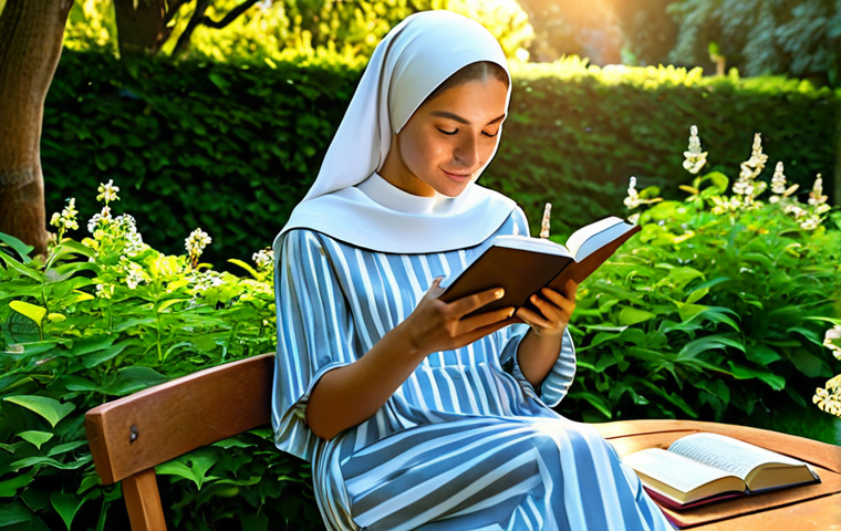 Digital Detox**

A professional woman in modest, comfortable clothing sits in a lush garden, reading a physical book. Her phone is visible but turned off on a nearby table. Sunlight filters through the trees. Perfect anatomy, correct proportions, natural pose, well-formed hands, proper finger count, natural body proportions, safe for work, appropriate content, fully clothed, modest, family-friendly.

**
