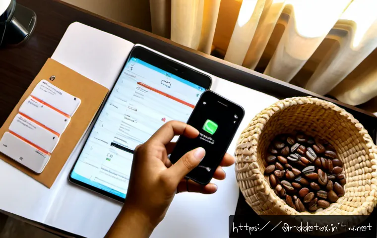 Home 17 디지털디톡스와 불필요한 앱 정리 - Photorealistic overhead view of a tidy contemporary home workspace in an Arab city, a smartphone sho...